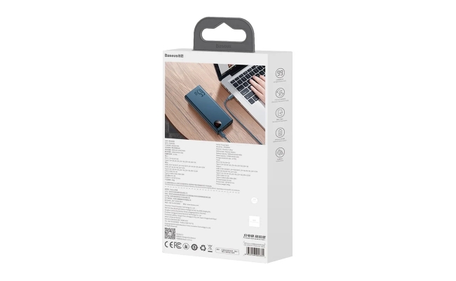 Powerbank Baseus Adaman Metal 20000mAh PD QC 3.0 65W 2xUSB + USB-C + micro...