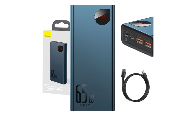 Powerbank Baseus Adaman Metal 20000mAh PD QC 3.0 65W 2xUSB + USB-C + micro...