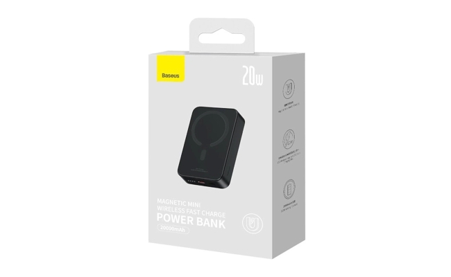 Baterie externa Baseus Magnetic Mini, incarcare wireless, capacitate 30.000...