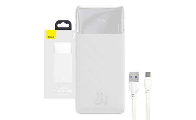 Powerbank Baseus Bipow 30000mAh, 20W (alb) 52002
