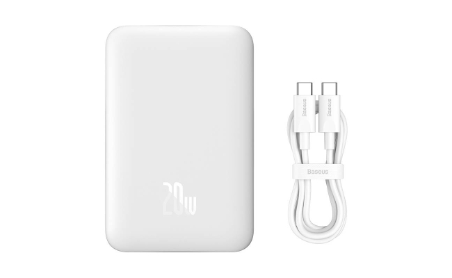 Powerbank Baseus Magnetic, 10000mAh, 20W, MagSafe (alb) 52032