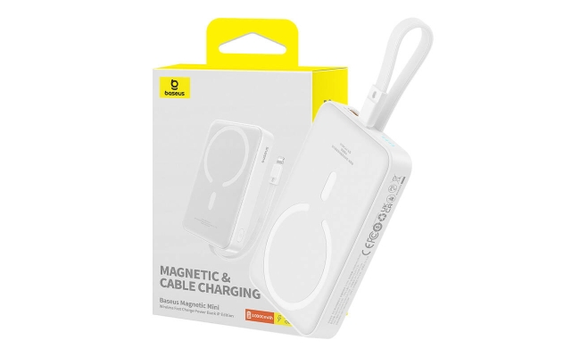 Powerbank Baseus Magnetic Mini 10000mAh, USB-C 20W MagSafe (alb) 51927