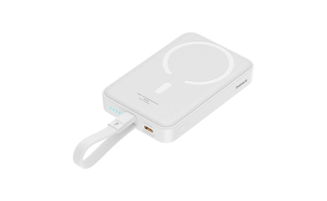Powerbank Baseus Magnetic Mini 10000mAh, USB-C 20W MagSafe (alb)