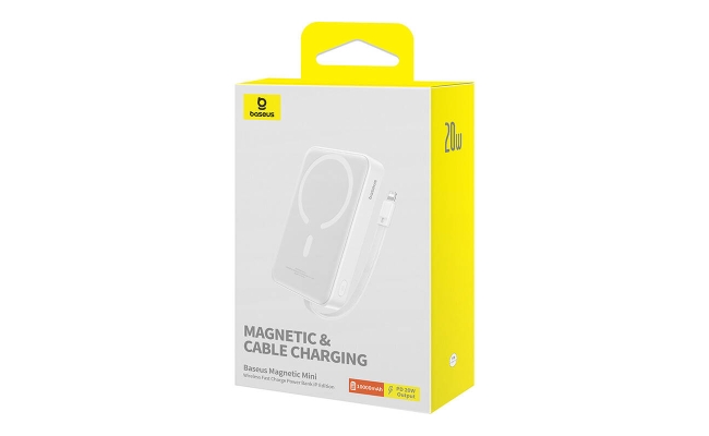 Powerbank Baseus Magnetic Mini 10000mAh, USB-C 20W MagSafe (alb) 51932