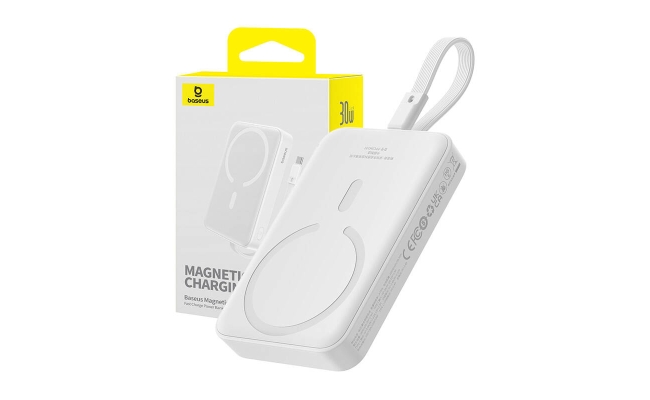 Powerbank Baseus Magnetic Mini 10000mAh, USB-C 30W MagSafe (alb) 51944