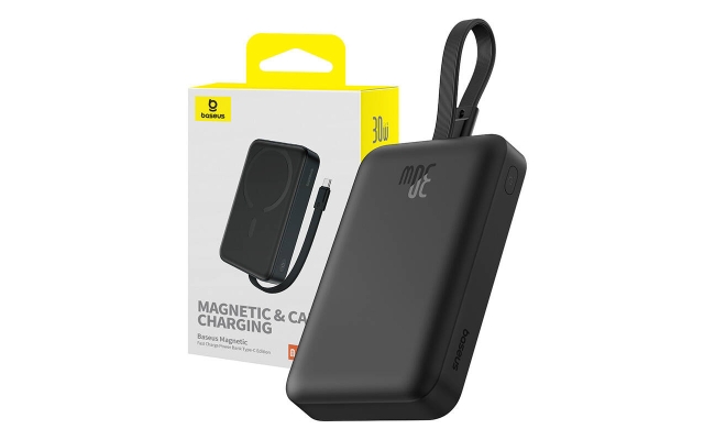 Powerbank Baseus Magnetic Mini 10000mAh, USB-C 30W MagSafe (negru) 51936