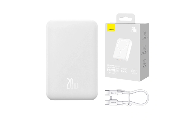 Powerbank Baseus Magnetic Mini 20000mAh 20W MagSafe (alb) 51915