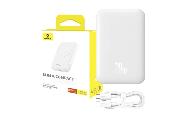 Powerbank Baseus Magnetic Mini 6000mAh 20W MagSafe (alb) 52087