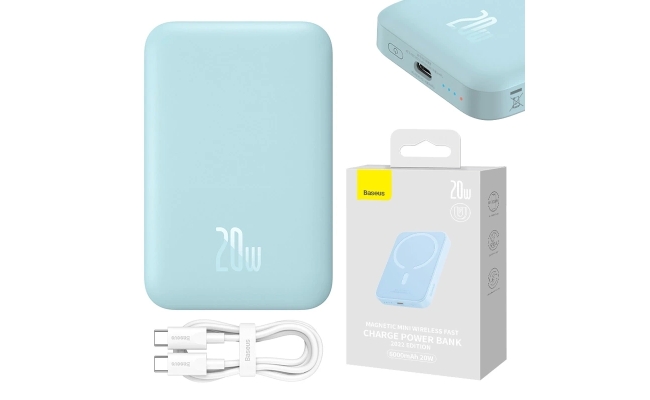 Powerbank Baseus Magnetic Mini 6000mAh 20W MagSafe (albastru) 51997