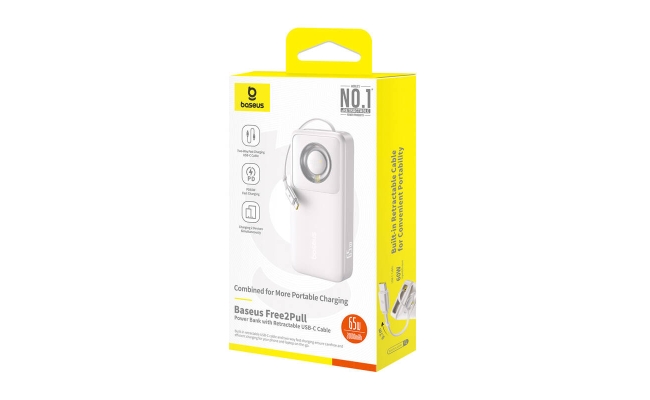 Baseus OS Free2Pull 20000 mAh 65W powerbank + cablu (gri) 51878