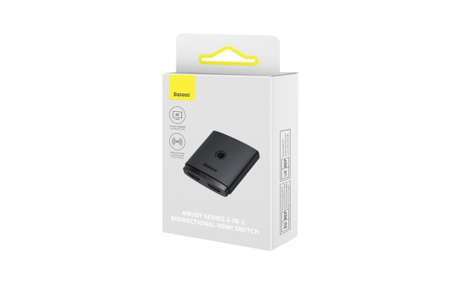 Switch HDMI bidirectional Baseus AirJoy Cluster 2 in 1, 4K, 60Hz, 1m, negru...