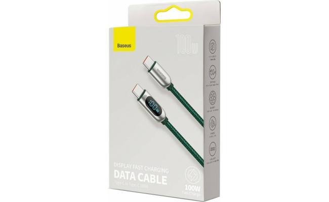 Cablu alimentare si date Baseus CATSK-B06 Display, Fast Charging, 1m, verde...