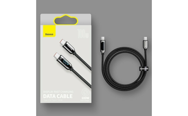 Cablu alimentare si date Baseus CATSK-B06 Display, Fast Charging, 1m, verde...