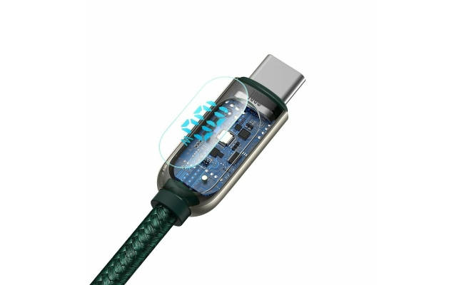 Cablu alimentare si date Baseus CATSK-B06 Display, Fast Charging, 1m, verde...