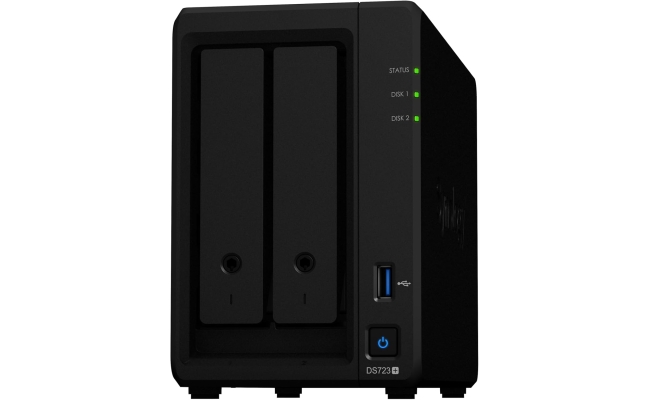 NAS Synology DS723+ cu procesor AMD Ryzen R1600 2.6GHz, 2-Bay, 2GB DDR4