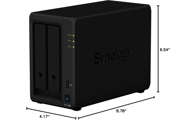 NAS Synology DS723+ cu procesor AMD Ryzen R1600 2.6GHz, 2-Bay, 2GB DDR4...