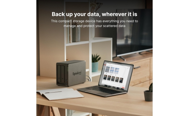 NAS Synology DS723+ cu procesor AMD Ryzen R1600 2.6GHz, 2-Bay, 2GB DDR4...