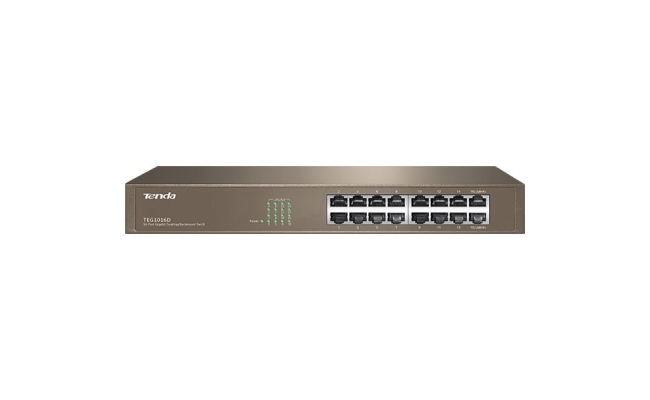 Switch TENDA TEG1016D, 16 porturi Gigabit, argintiu