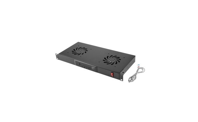Unitate cu 2 ventilatoare, 1U, termostat digital, senzor temp, temporizator,...