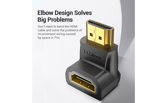 Adaptor video Vention AIOB0, HDMI(T) la HDMI(M), rezolutie maxima 4K la 60Hz,...