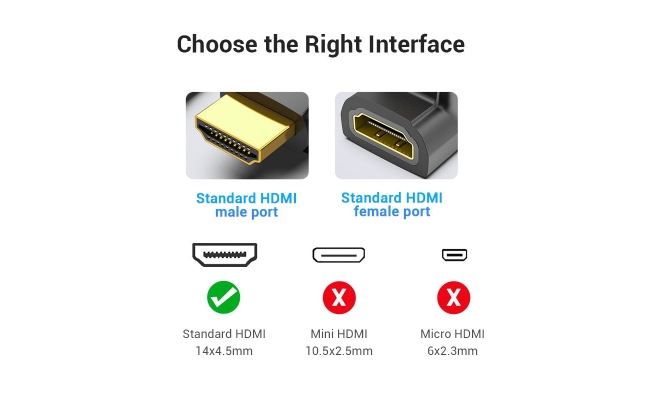 Adaptor video Vention AIOB0, HDMI(T) la HDMI(M), rezolutie maxima 4K la 60Hz,...