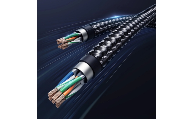 Patch Cord UTP Ugreen NW153 Cat8, cupru, braided cable, viteza maxima 25...
