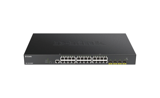 Switch cu 24 porturi D-Link DGS-1250-28XMP, 128 Gbps, 95.25 Mpps, 16.000 MAC,...