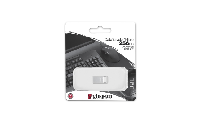 Kingston 256GB DataTraveler Micro 200MB/s Metal USB 3.2 Gen 1, DTMC3G2/256GB...