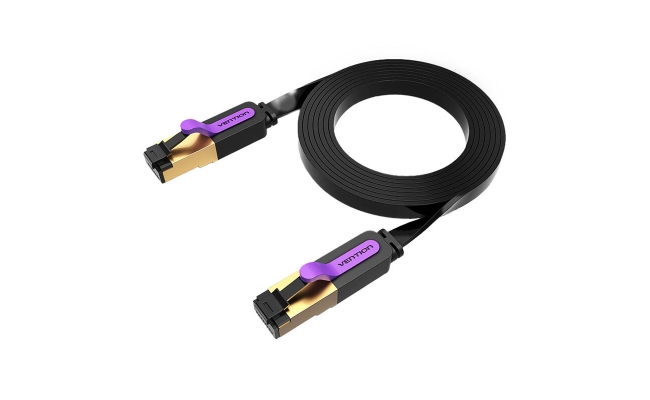Patch Cord STP Vention ICABG, Cat. 7, 1.5m, flat cable, conductor cupru,...