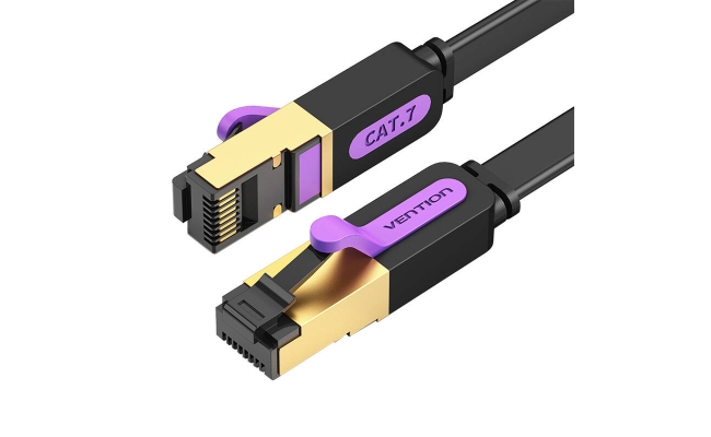 Patch Cord STP Vention ICABI, Cat. 7, 3m, flat cable, conductor cupru, viteza...
