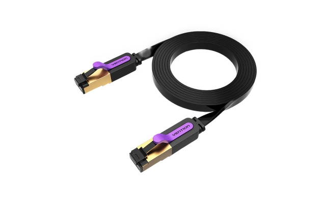Patch Cord STP Vention ICABI, Cat. 7, 3m, flat cable, conductor cupru, viteza...