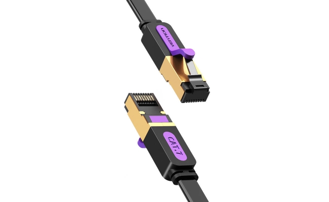 Patch Cord STP Vention ICABI, Cat. 7, 3m, flat cable, conductor cupru, viteza...