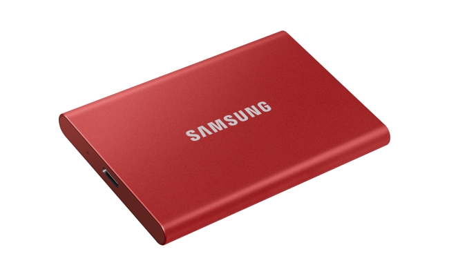 SSD extern Samsung T7 portabil, 500GB, USB 3.2, Metallic Red 54635