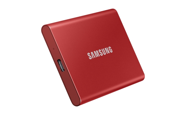 SSD extern Samsung T7 portabil, 500GB, USB 3.2, Metallic Red 54637