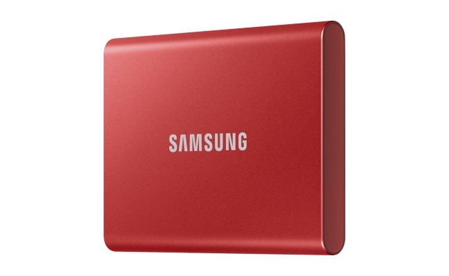 SSD extern Samsung T7 portabil, 500GB, USB 3.2, Metallic Red 54633