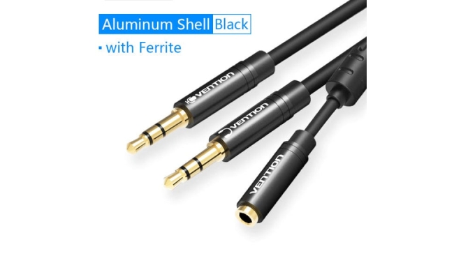Cablu audio Vention BBTBY, 2 x Jack 3.5mm (T) la Jack 3.5mm (M), 0.3m,...