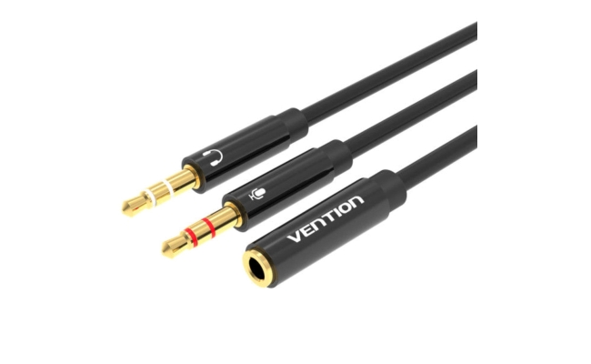 Cablu audio Vention BBTBY, 2 x Jack 3.5mm (T) la Jack 3.5mm (M), 0.3m,...