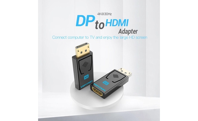 Adaptor video Vention HBPB0, DisplayPort(T) la HDMI(M), , rezolutie maxima 4K...