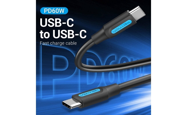 Cablu USB Vention COSBG, USB Type-C (T)  la USB Type-C (T), 1.5m rata...