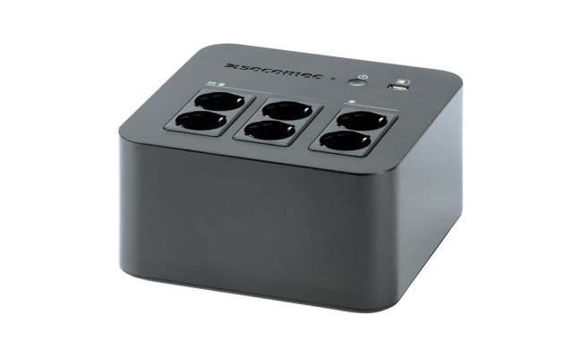 UPS SOCOMEC Line Int. mgmt, brick, 600VA/ 360W, AVR, 6 x socket Shucko,...