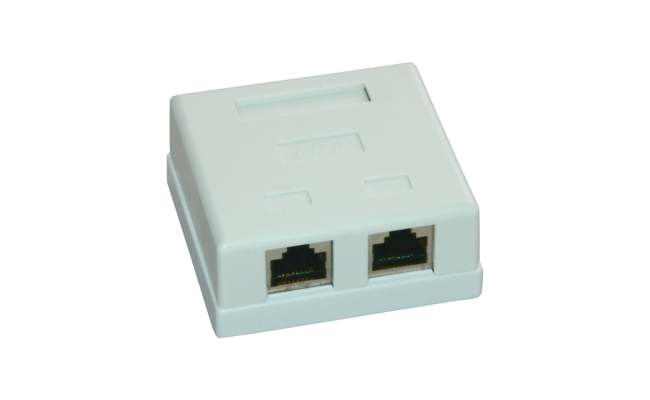 Priza FTP dubla aplicata cat.6 - EMTEX (EMT-FTP6-2P-PT)