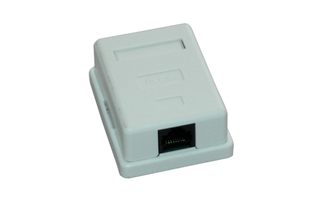 Priza UTP simpla aplicata cat.5e - EMTEX, "EMT-UTP5E-1P-PT"