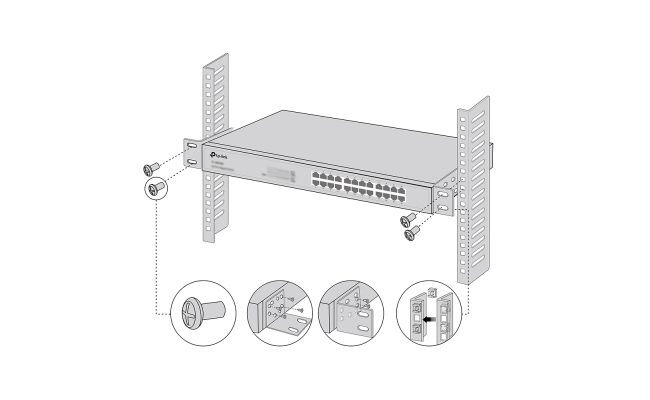 KIT MONTARE switch TP-Link RackMount Kit-13, compatibil cu switch-urile...