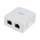 Priza RJ45 Gembird Cat5e pentru FTP cu 2 porturi RJ45 si kit de montare alb