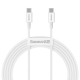 Cablu Baseus CATYS-C02 Superior USB Type-C la USB Type-C 100W, 2m, Alb