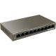 Switch TENDA TEF1110P-8-102W, 2 porturi Gigabit, 8 porturi PoE, argintiu...