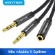 Cablu audio Vention BBTBY, 2 x Jack 3.5mm (T) la Jack 3.5mm (M), 0.3m,...